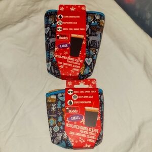 Insulated Drink Sleeve. Set of 2 LG/SM great gift idea!